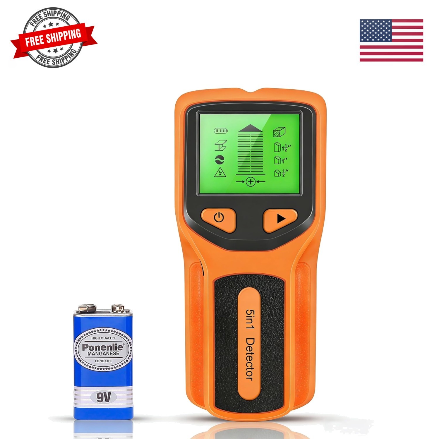 Stud Finder Wall Scanner - 5 in 1 Multifunctional Stud Detector w/Smart Chip ...
