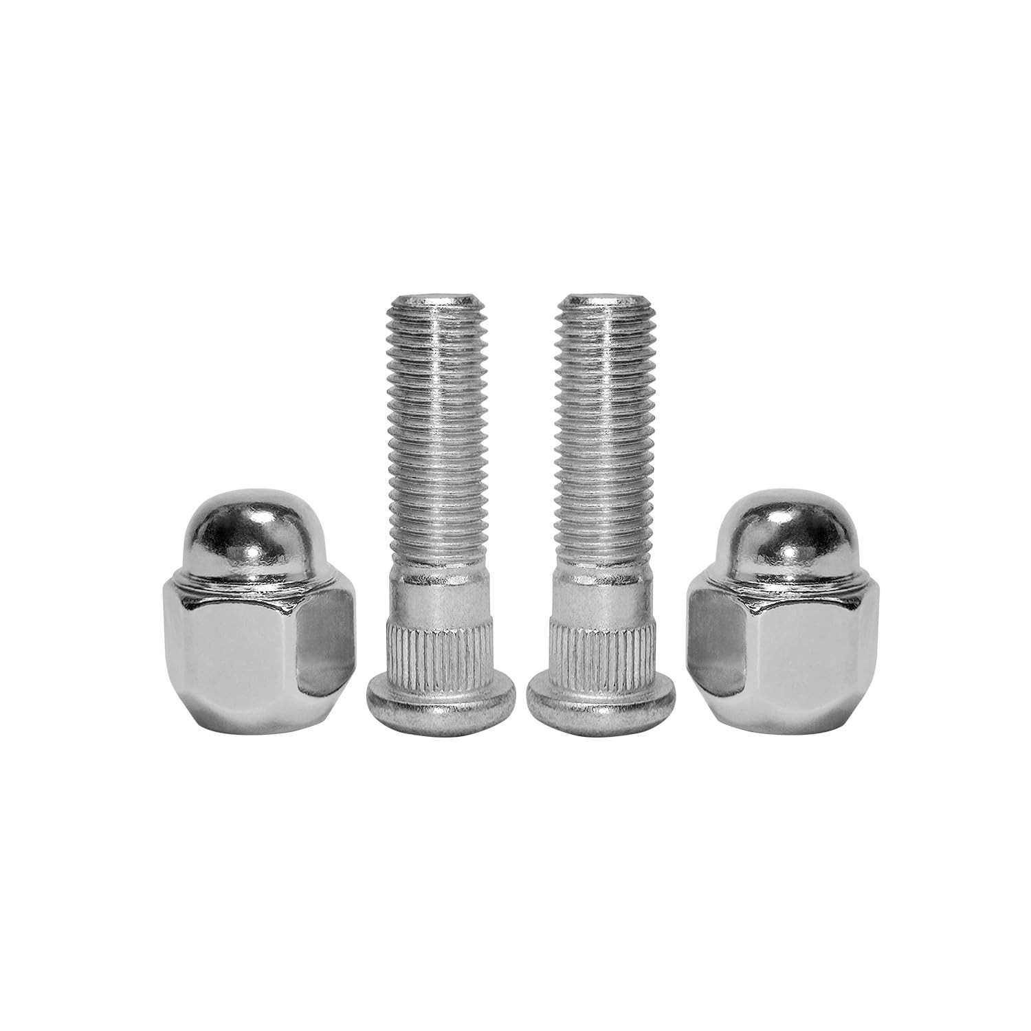 Mysttoo 4PCS M12x1.50 Wheel Lug Stud Nut Set Compatible with M12x1.5, Silver