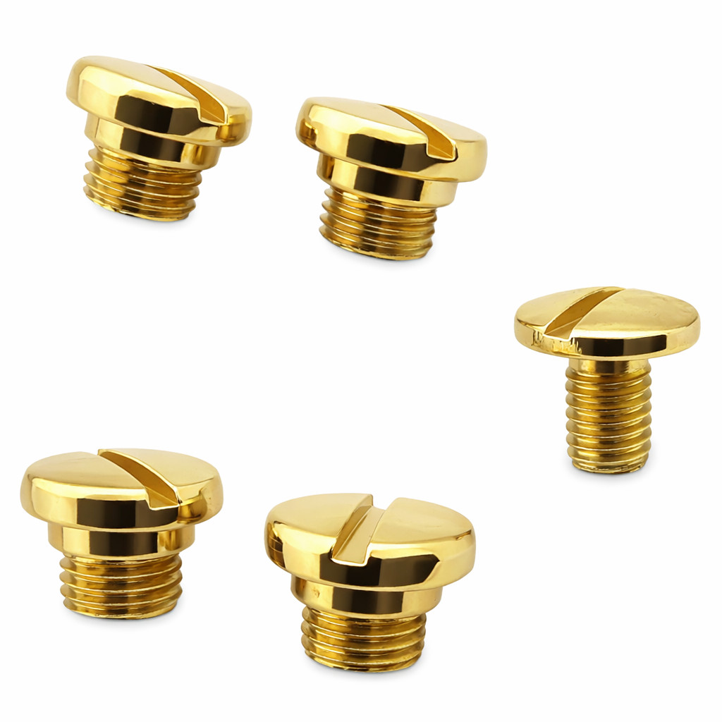 Taurus PT92 / PT99 / PT100 / PT101 Grip Screws – Polished Gold Finish – 5 Pack