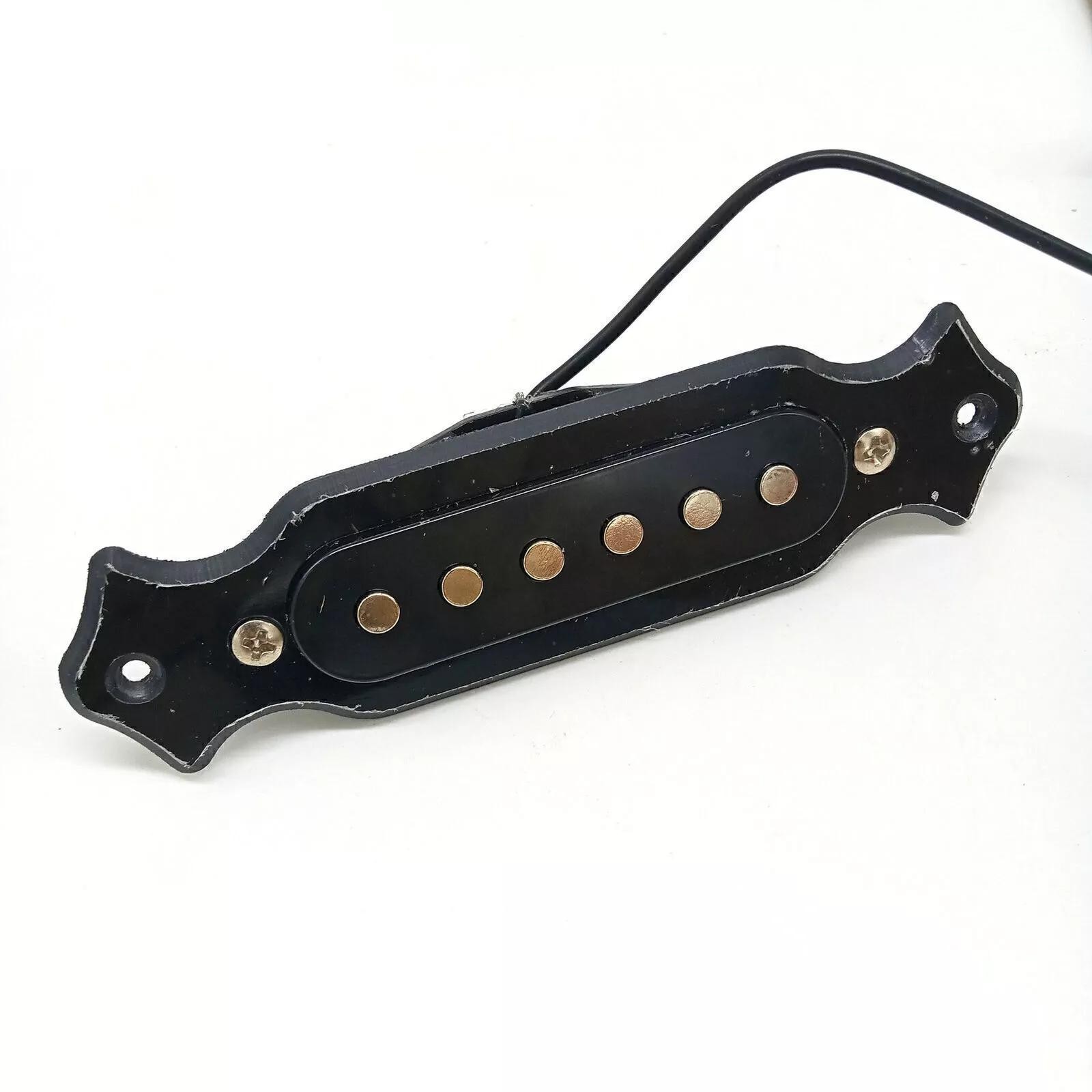 6 String Single Coil Pickup Cigar Box Guitar Soundhole Pickup Harness Black