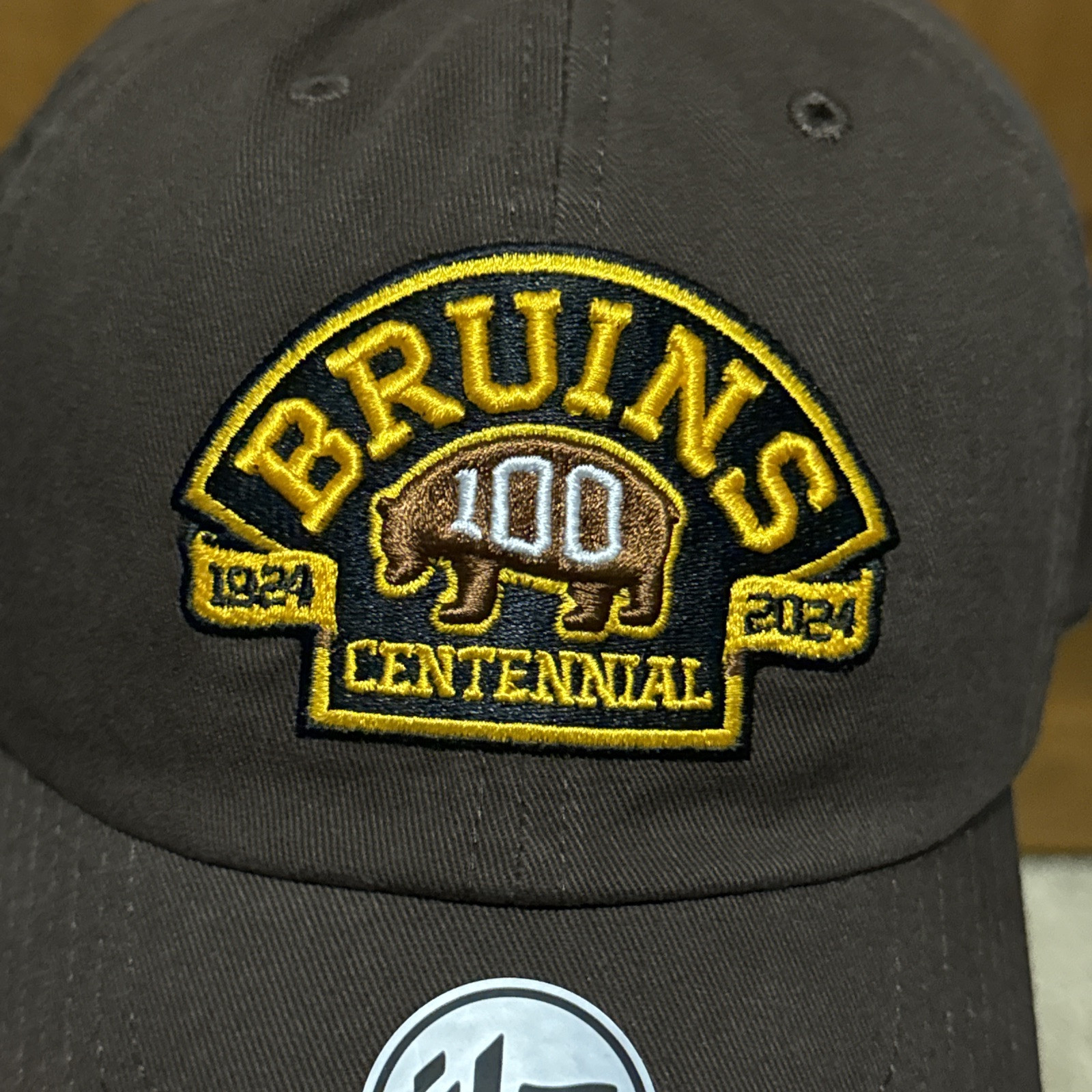 '47 Brand Clean Up Boston Bruins Centennial 100th Adjustable Strapback Hat Cap