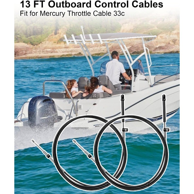Outboard Engine Control Cables, Throttle and Shift Cables Fit for Mercury Mer