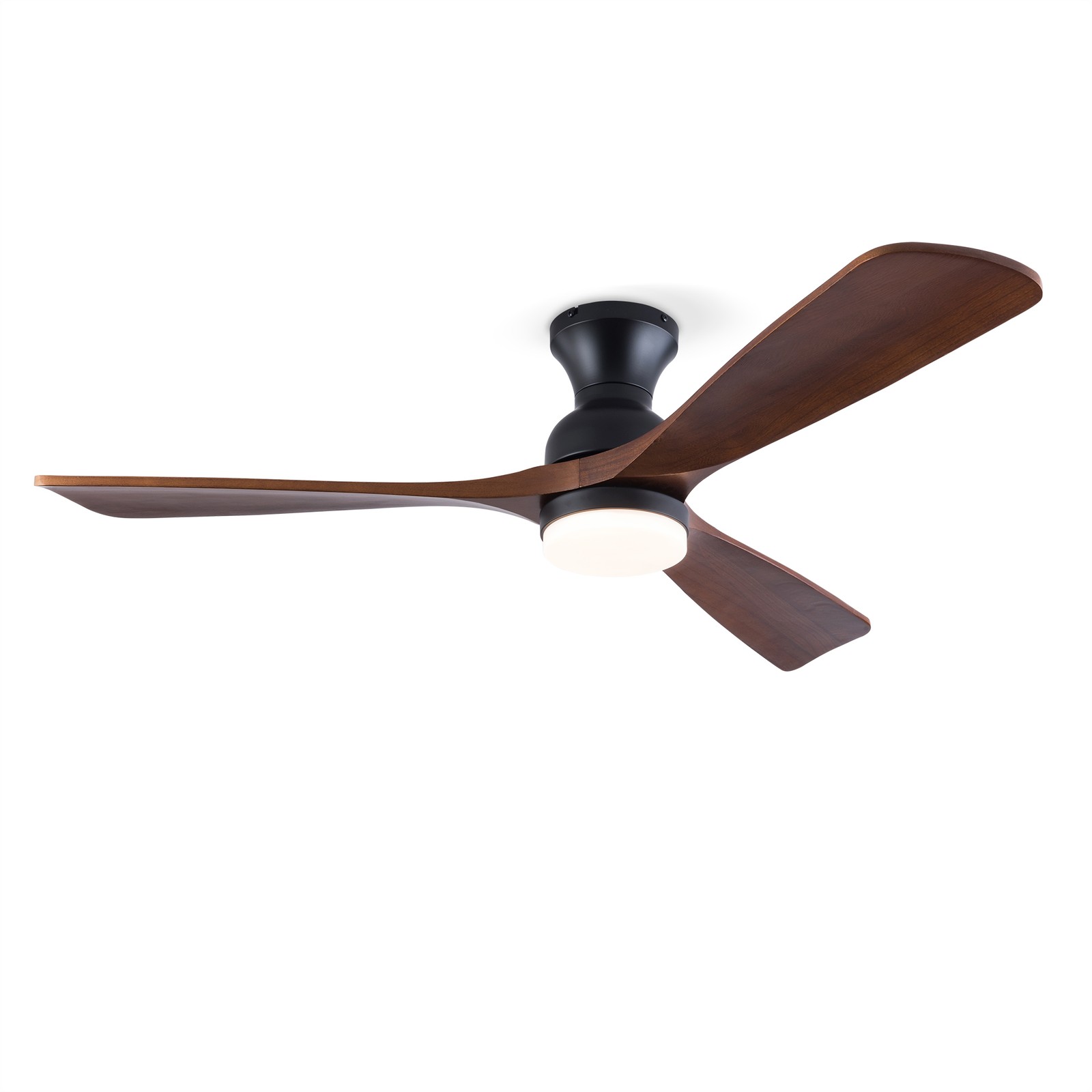 Hot sales 52 Inch Modern Black Ceiling Fans With Lights,  3 Color Dimmable LED