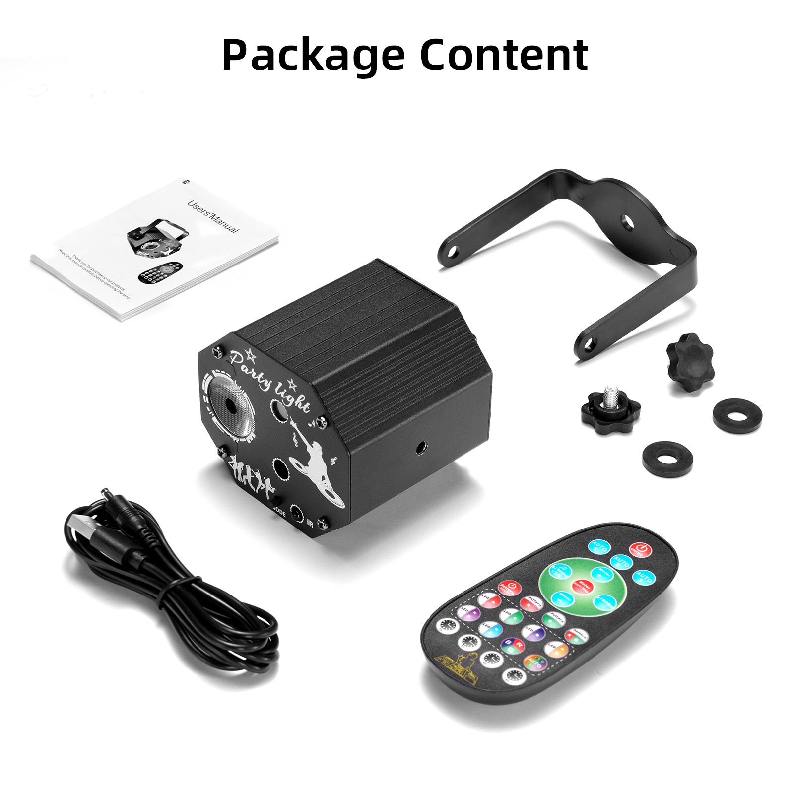 POGOLAB 72 Pattern USB Powered Party LED Lights, DJ Disco Lights Remote Control