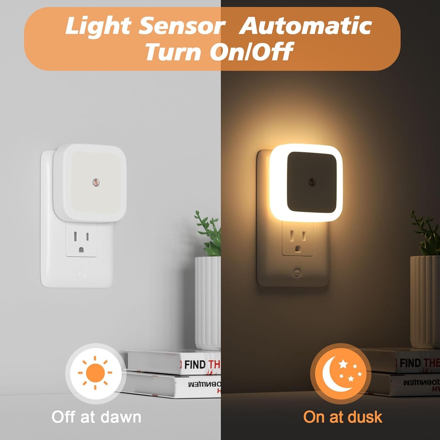 Sujeet Night Light, Lights Plug into Wall 8-Pack, 8 Pack, Warm White