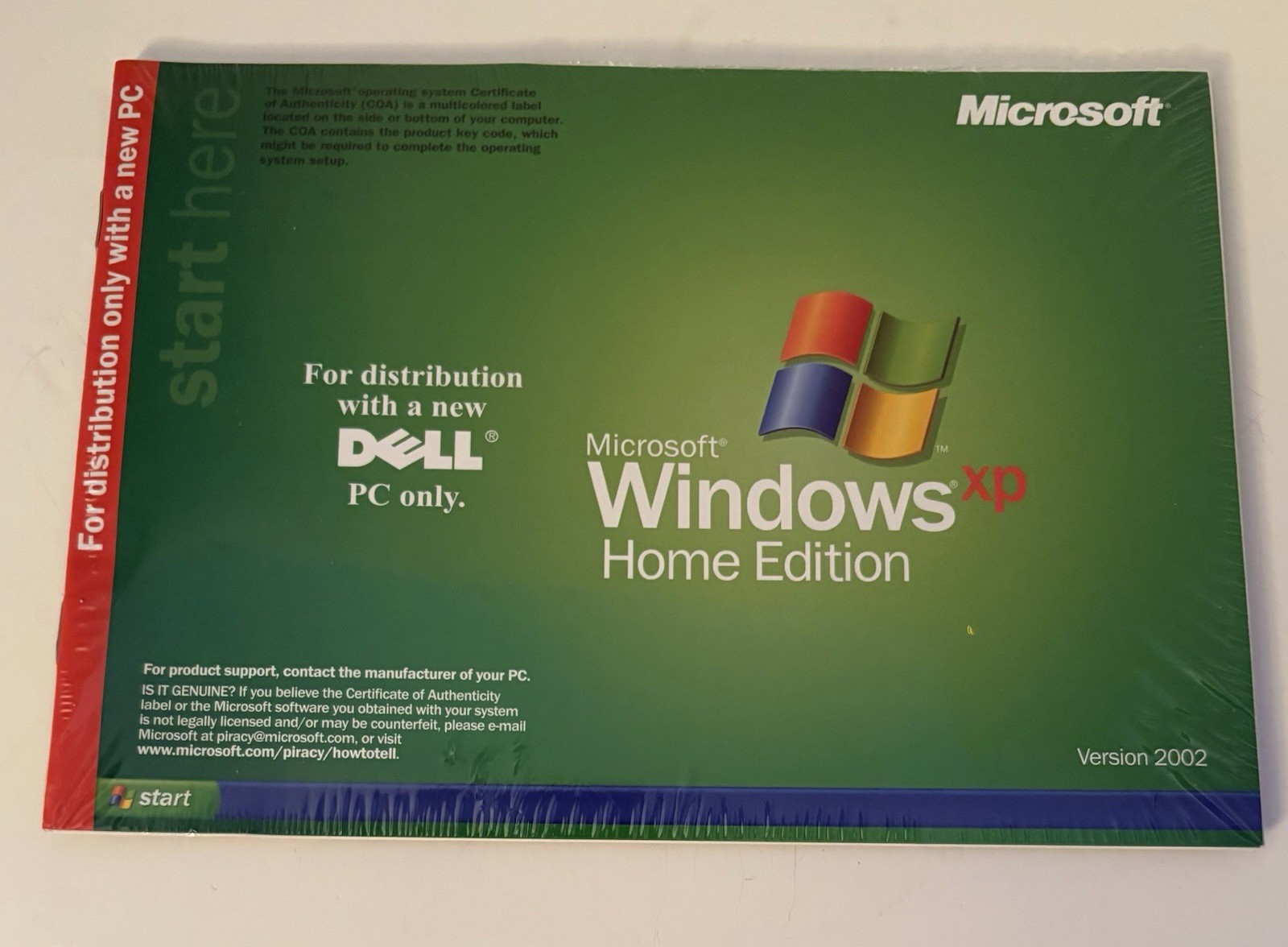 Vintage Microsoft Windows XP Home Edition Dell - Version 2002 - Factory Sealed