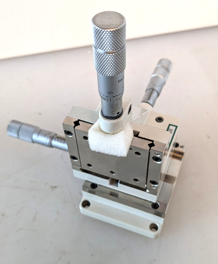 Line Tool Co Linear XYZ 3 Axis Stage with Starrett Micrometer Heads Model A-LH