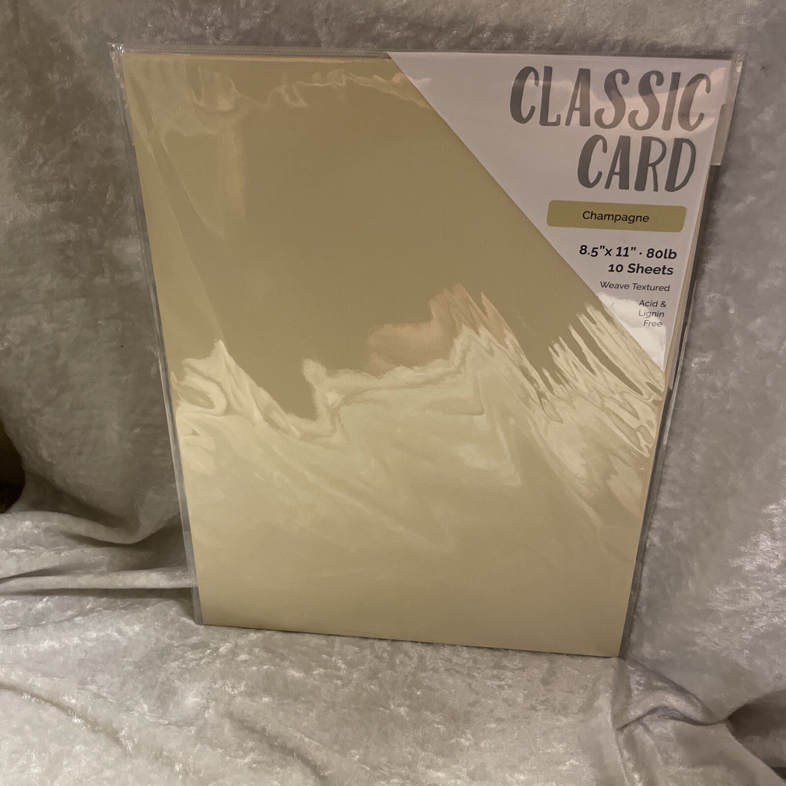 Craft Perfect Weave Textured Classic Card 8.5"X11" 10/Pkg-Champagne