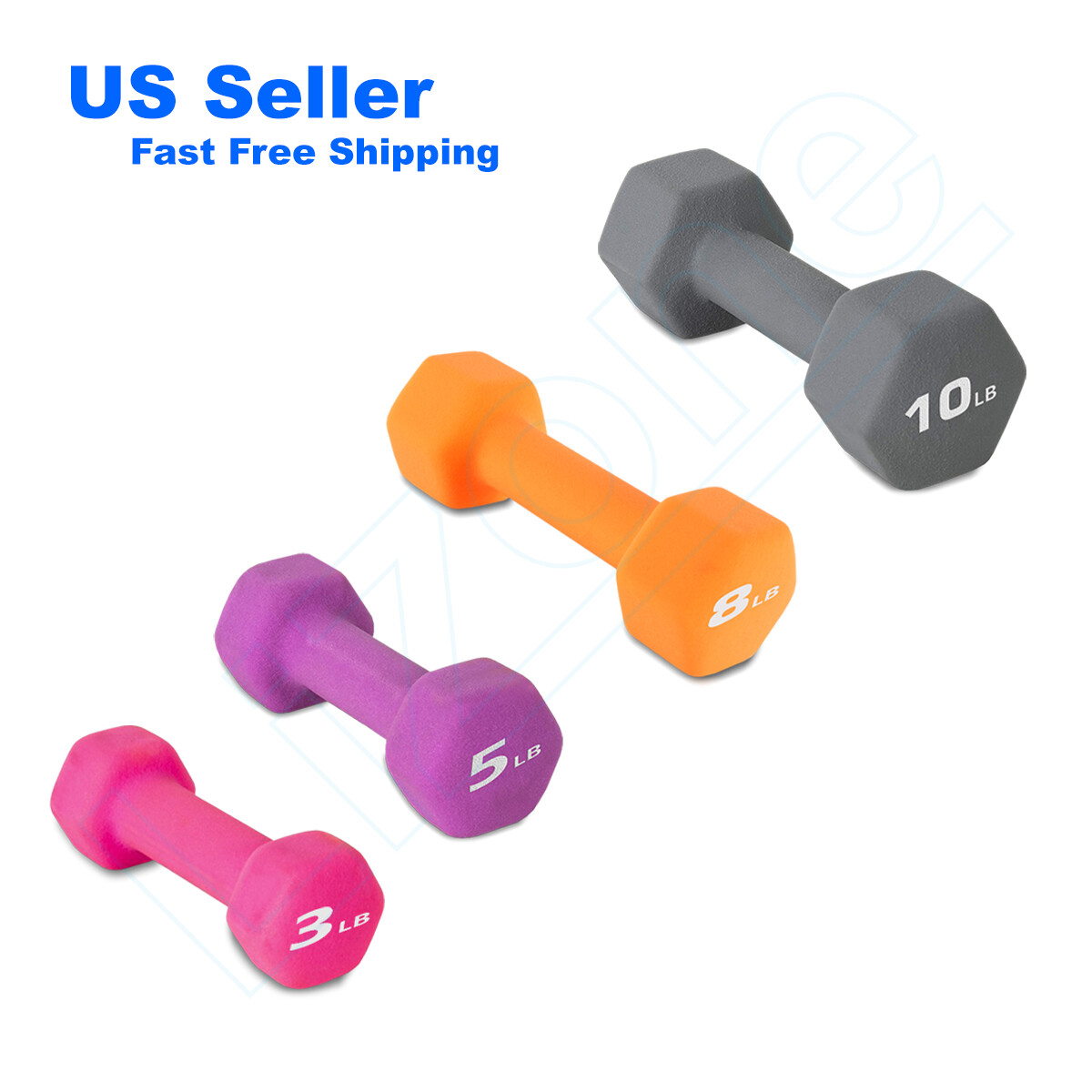 Barbell Rubber Coated Hex Dumbbell Hand Weight Set Avail 5 8 10 12lb Pair/Single