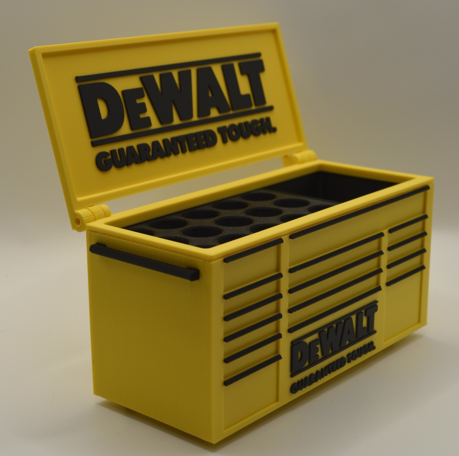 DeWALT Inspired Mini Tool Box Pen Holder Organizer Desk & Garage Décor