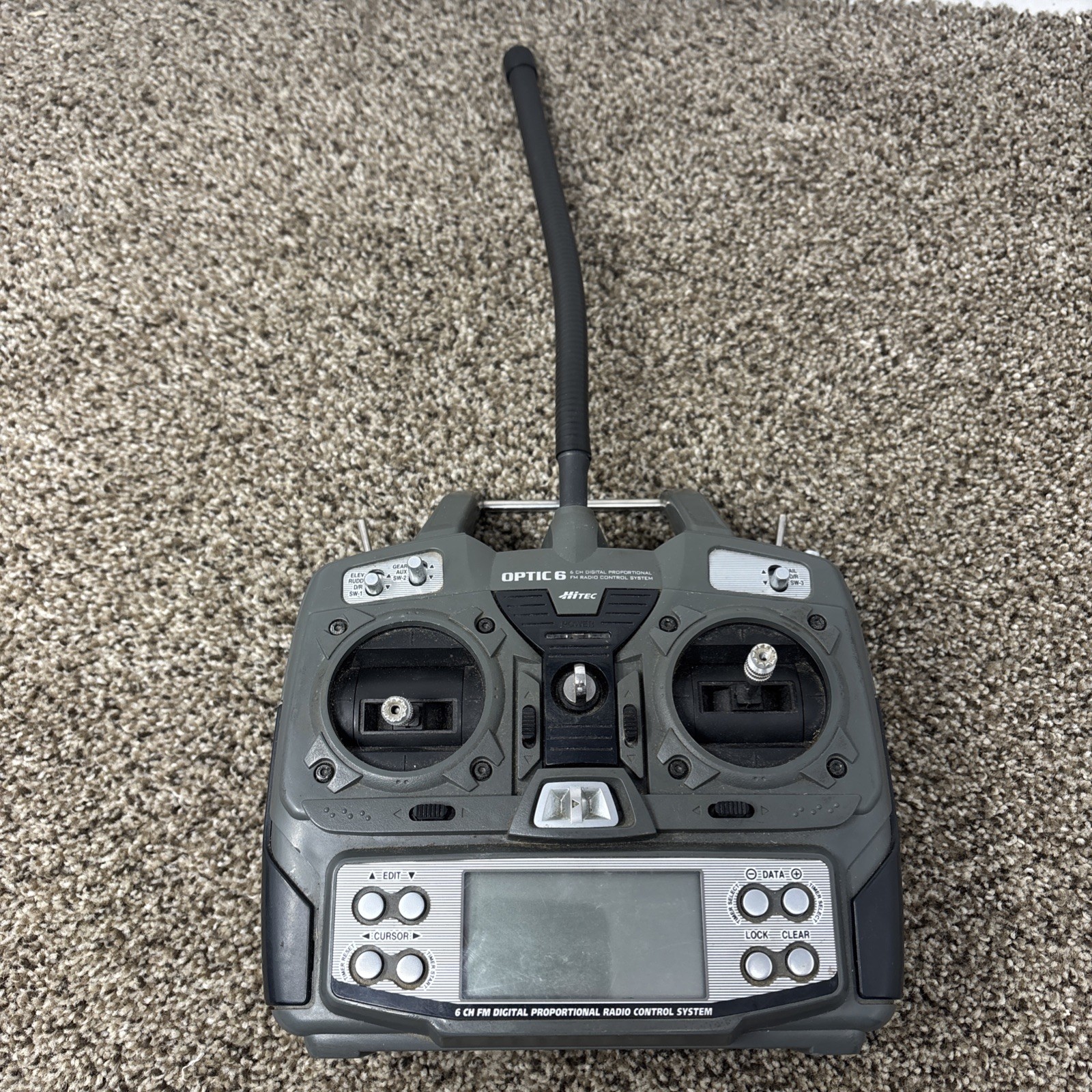 OPTIC 6 HITEC 6 CHANNEL DIGITAL FM RADIO CONTROL TRANSMITTER (untested Parts)