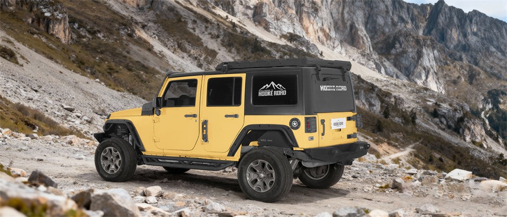 Hooke Road Front & Rear Compact Tube Fender Flares Fit 07-18 Jeep Wrangler JK