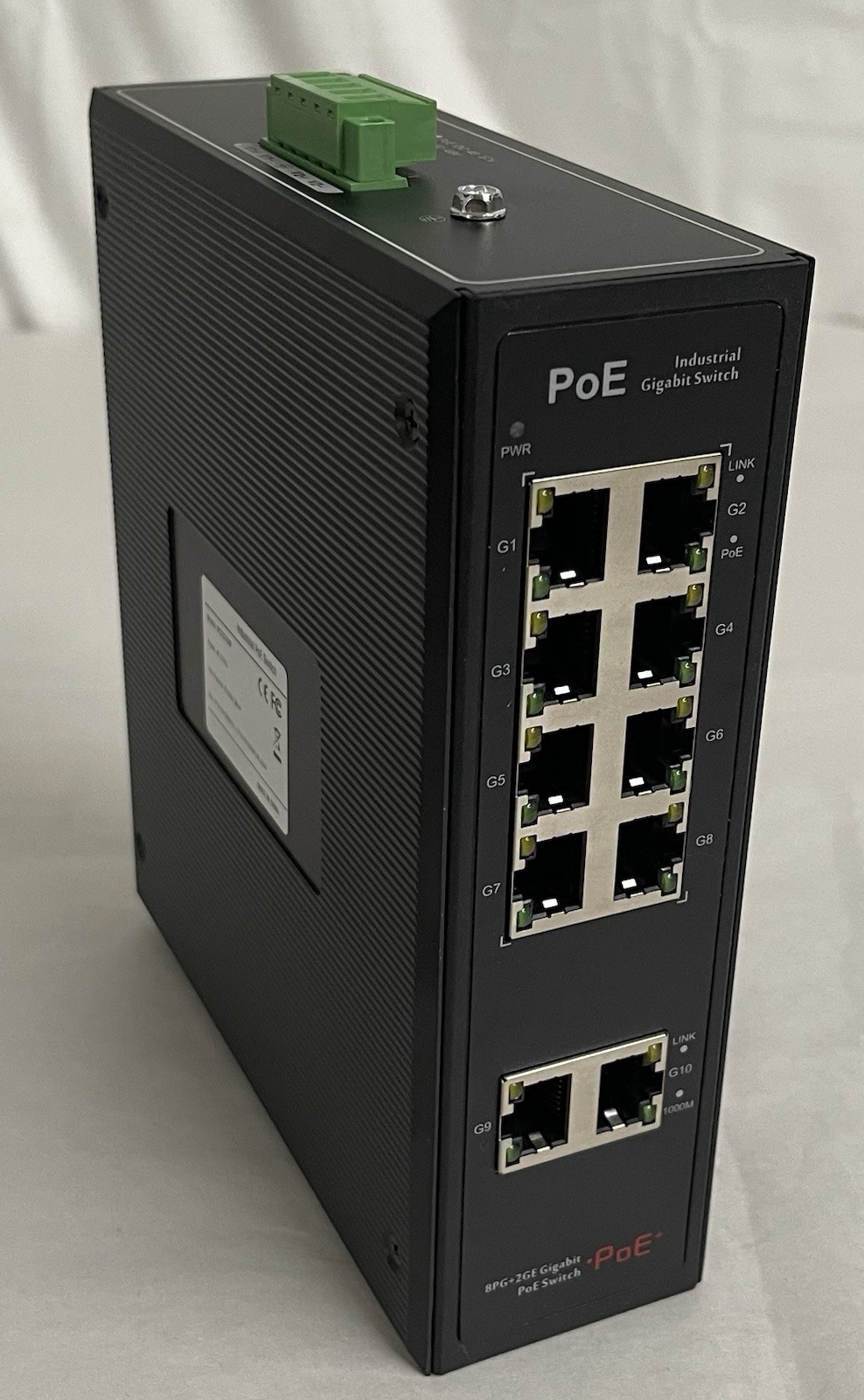 Industrial 8-Port POE Switch Power 48-57VDC for IP Cameras, VoIP Phones .R11