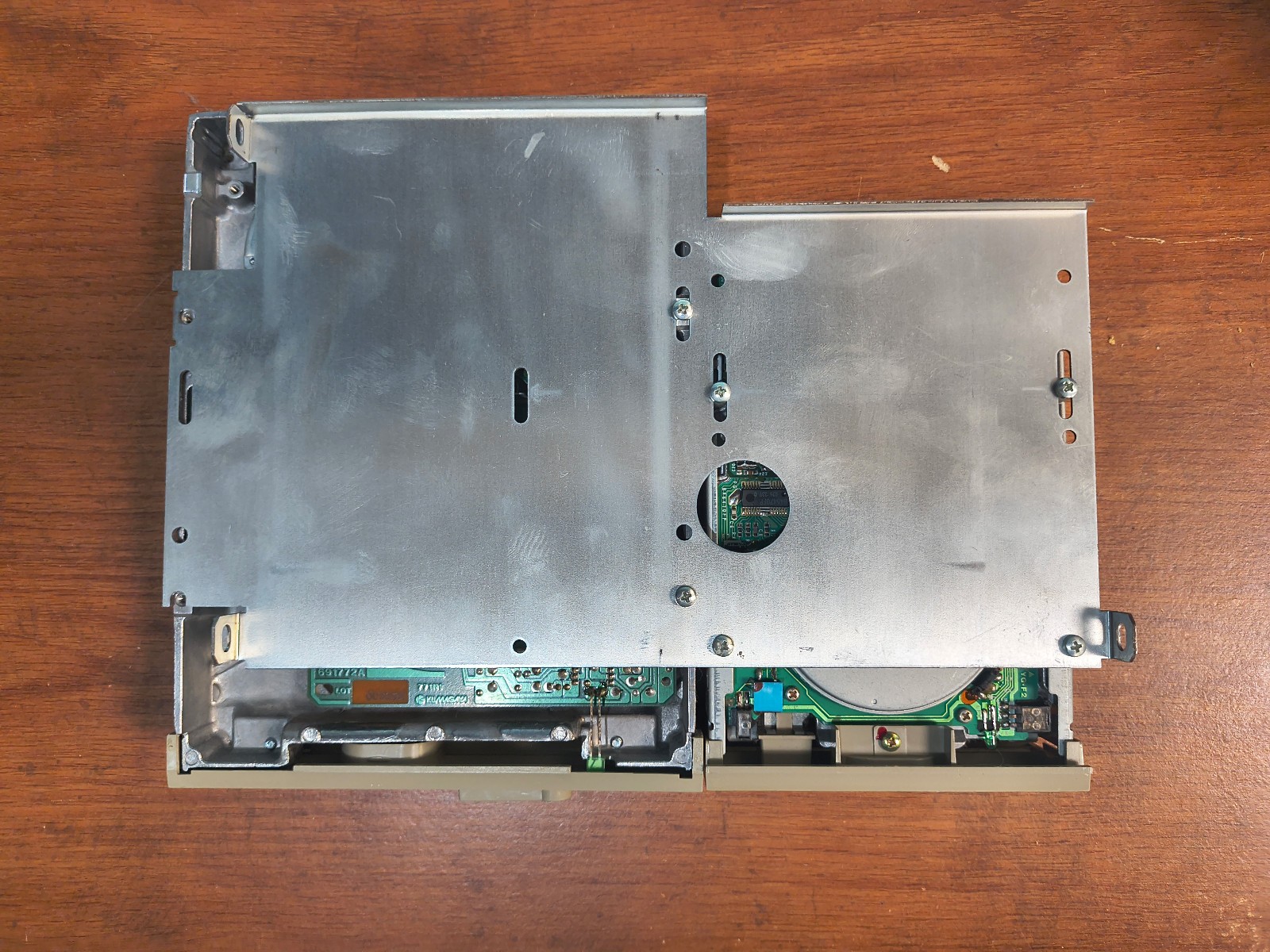 Mitsumi Internal 3.5 & 5.25 Floppy Disk Drives (CONNECTED w/Plate) *UNTESTED*