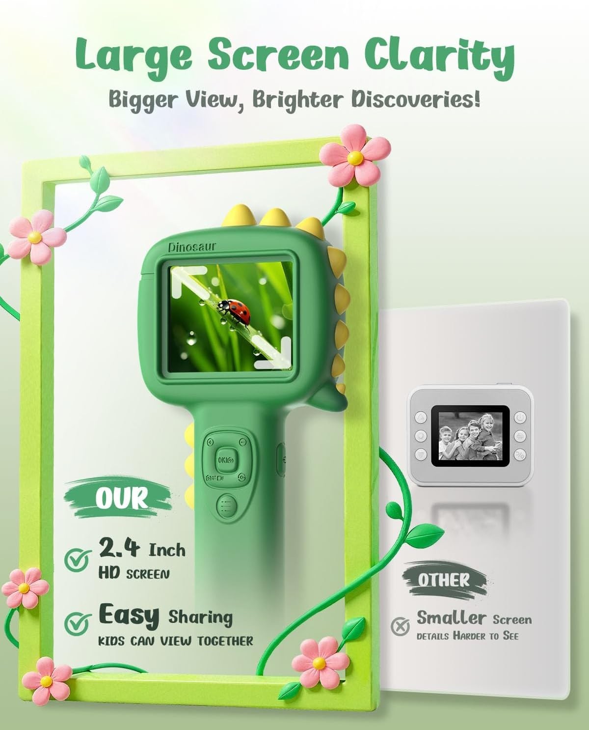 Microscope Camera for Kids Gifts Toys- Handheld Pocket Microscopes with 2.4" ...