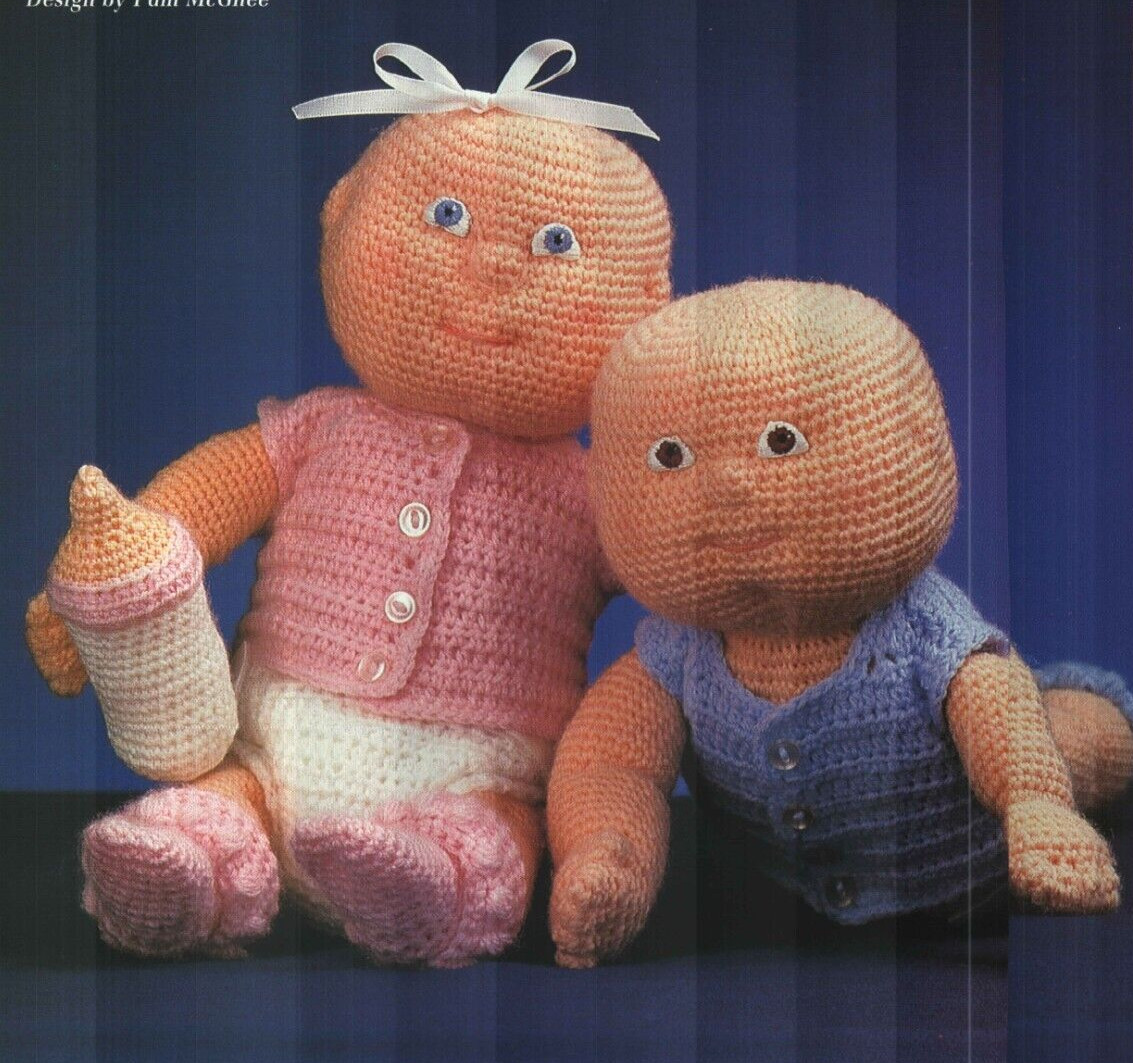 BITTY BABY BOY & GIRL DOLLS 12" TOY CROCHET PATTERN INSTRUCTIONS