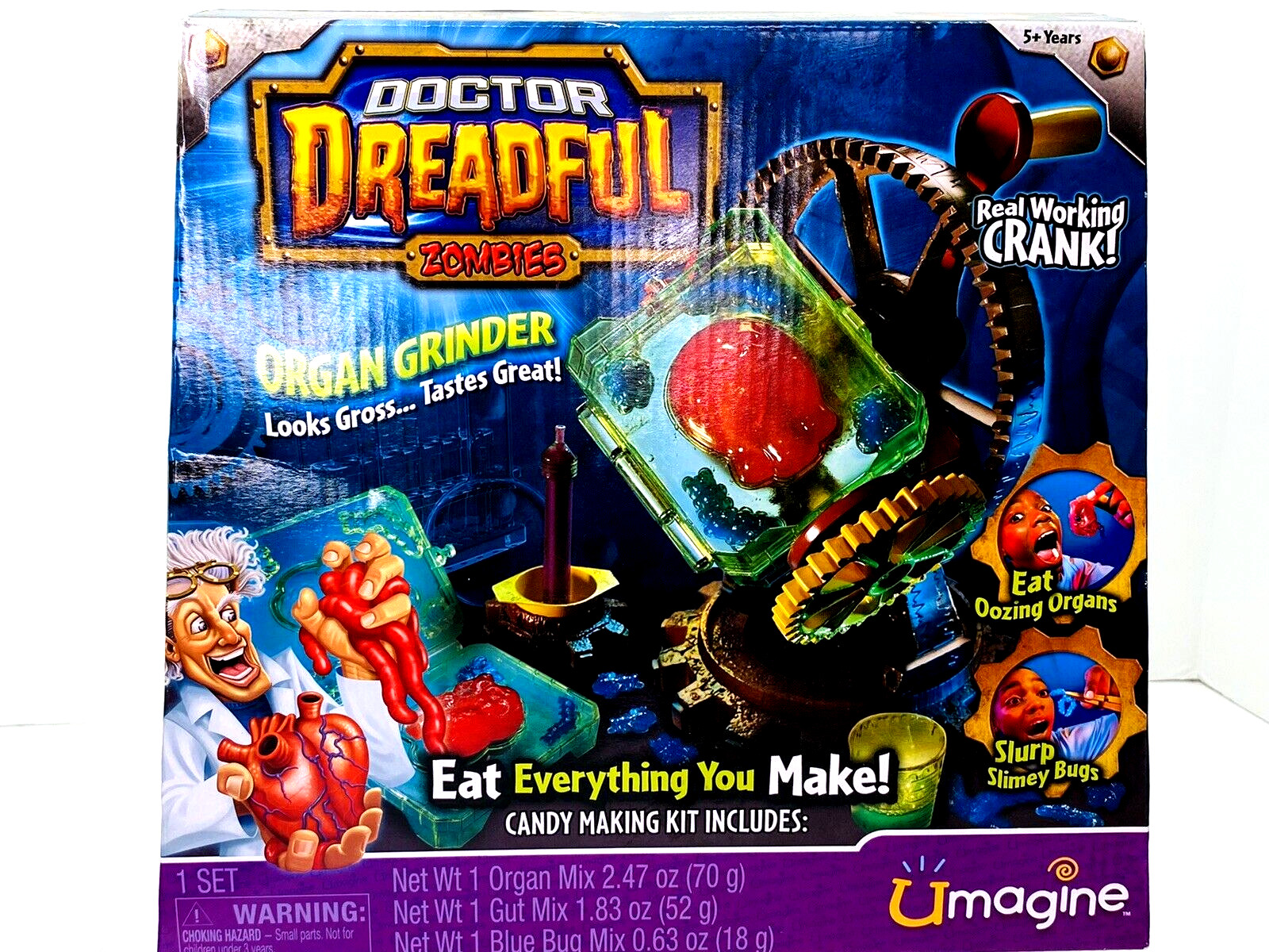 NIB Doctor Dreadful Zombies Organ Grinder Candy Making Organs Bugs Spin Master