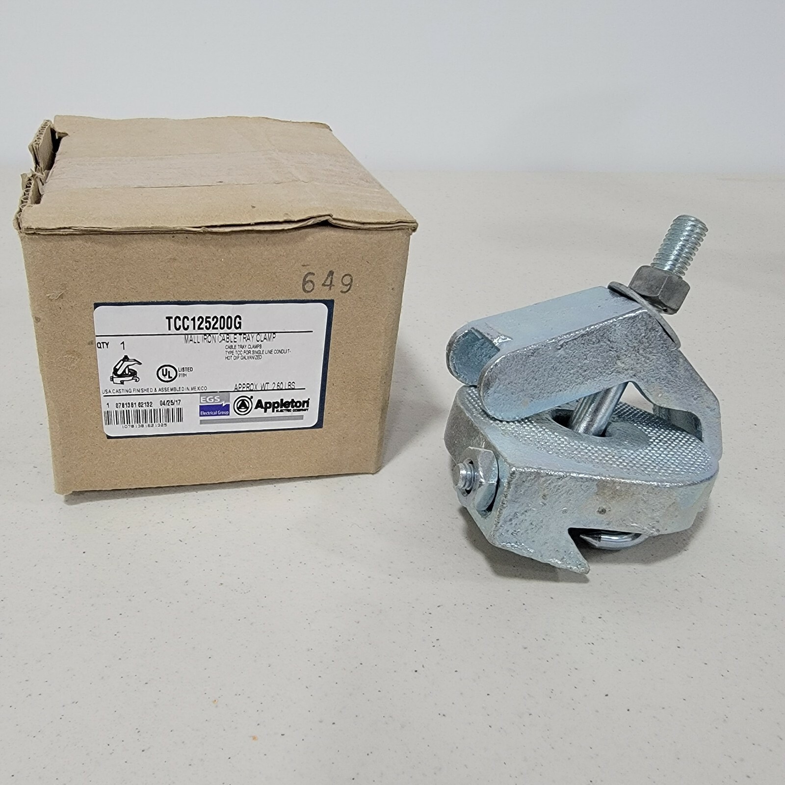 TCC-125200G APPLETON CABLE TRAY CLAMP 1-1/4" - 2" NEW OLD STOCK Free Shipping