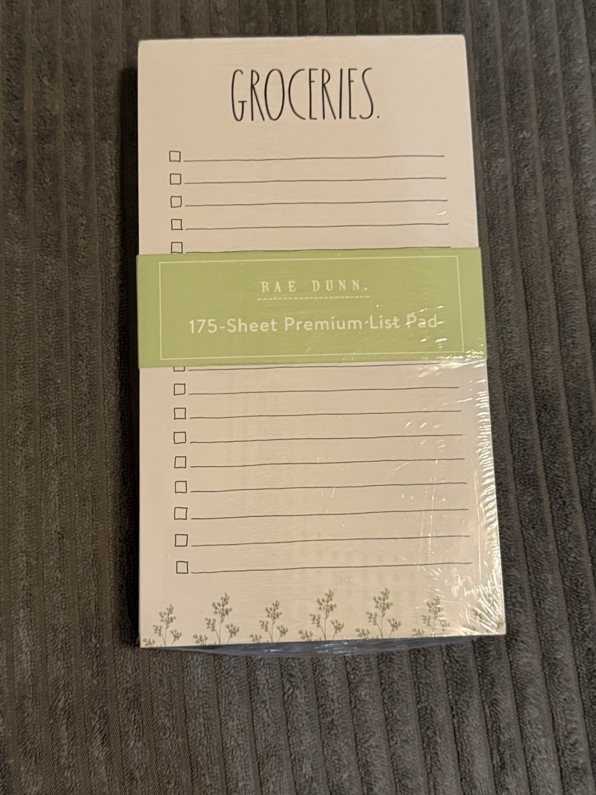 Rae Dunn- 175 Sheet- Premium List Pad- GROCERIES- NWT
