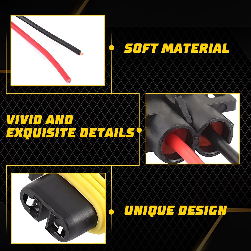 Two Harness Wire Pigtail Female S H11 Headlight Fog Light Connector Plug Socket