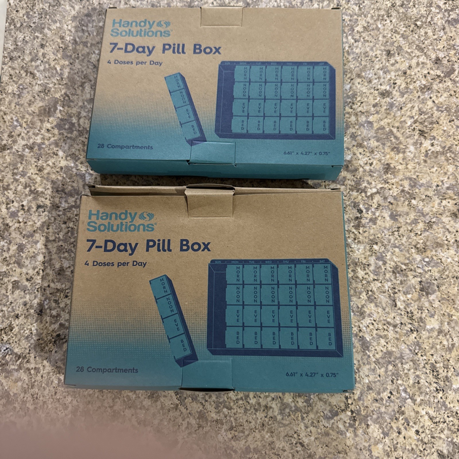 2 x 7 Day Pill Box Organizer Weekly Medicine Storage Container Vitamins M L E B