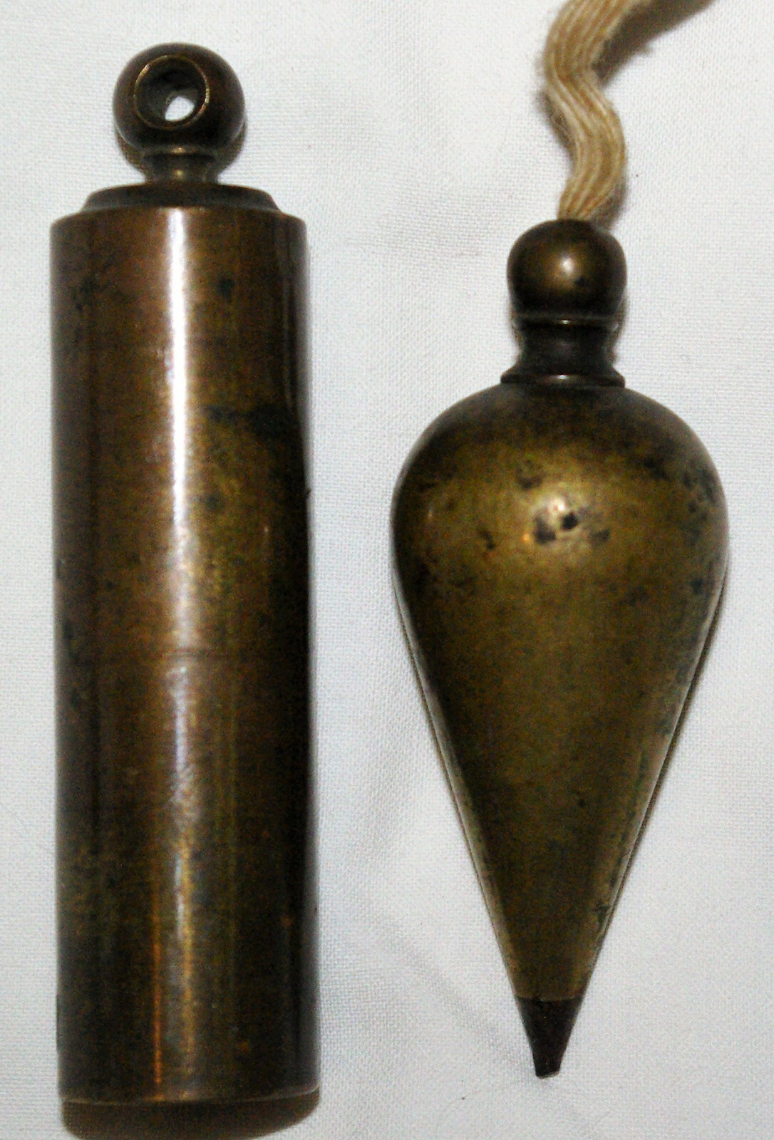 2 Antique Lead Wires In Bronze Cylinder And Spinning Top 19th Century