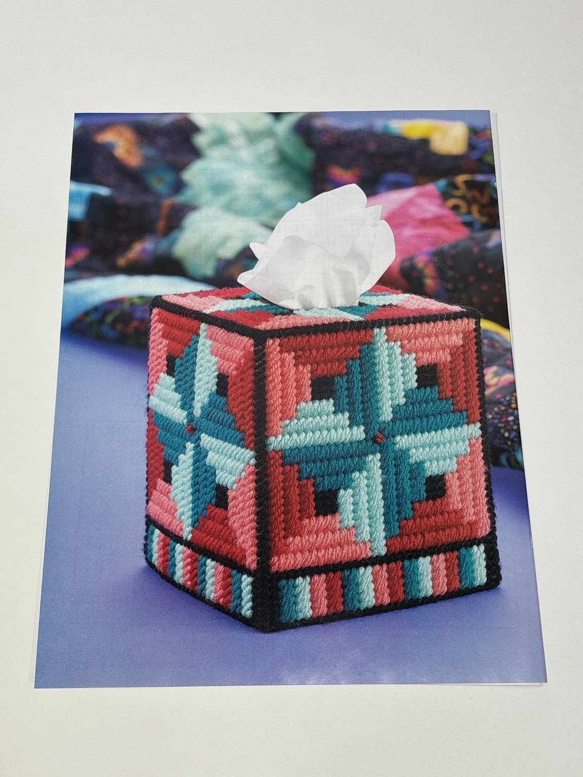 Amish Quilt Plastic Canvas Pattern Tissue Box Cover Book Pages