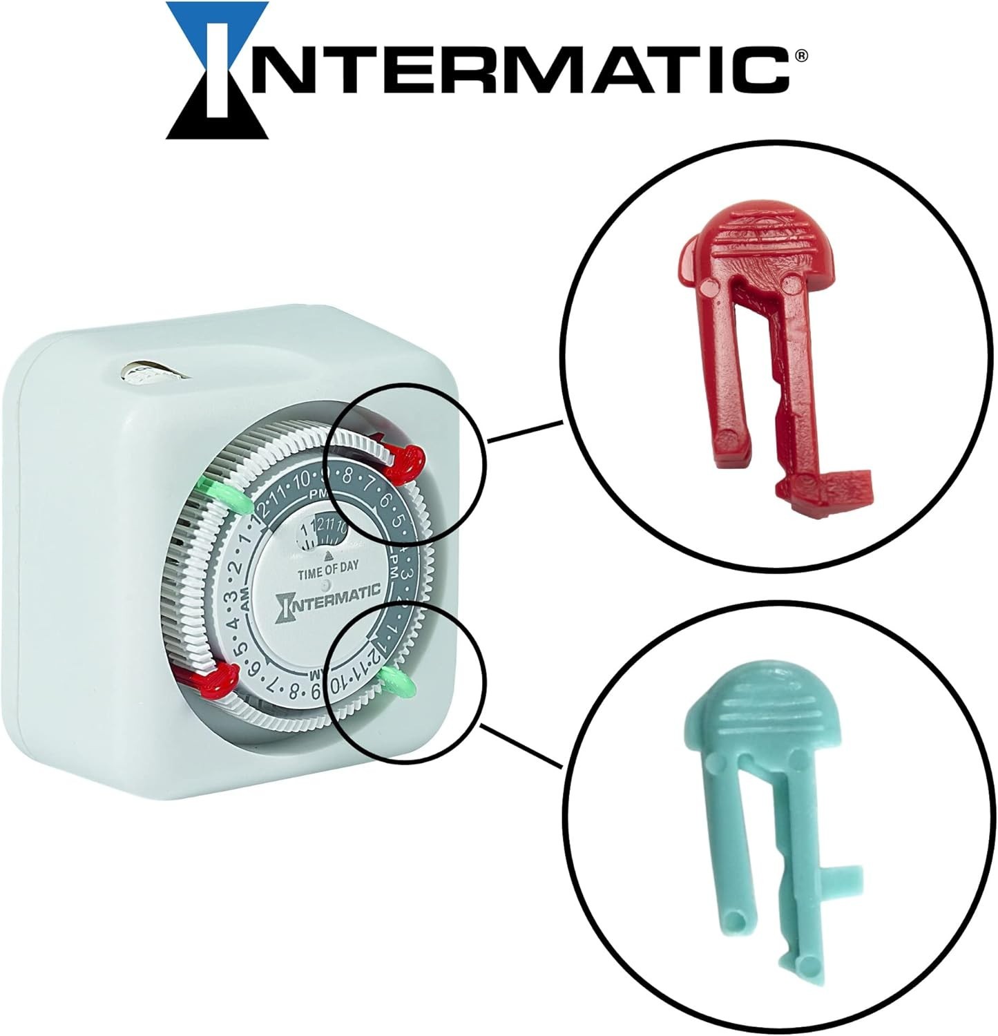 Intermatic-Compatible Timer Switch Trippers - 2 Red & 2 Green for Easy Setup