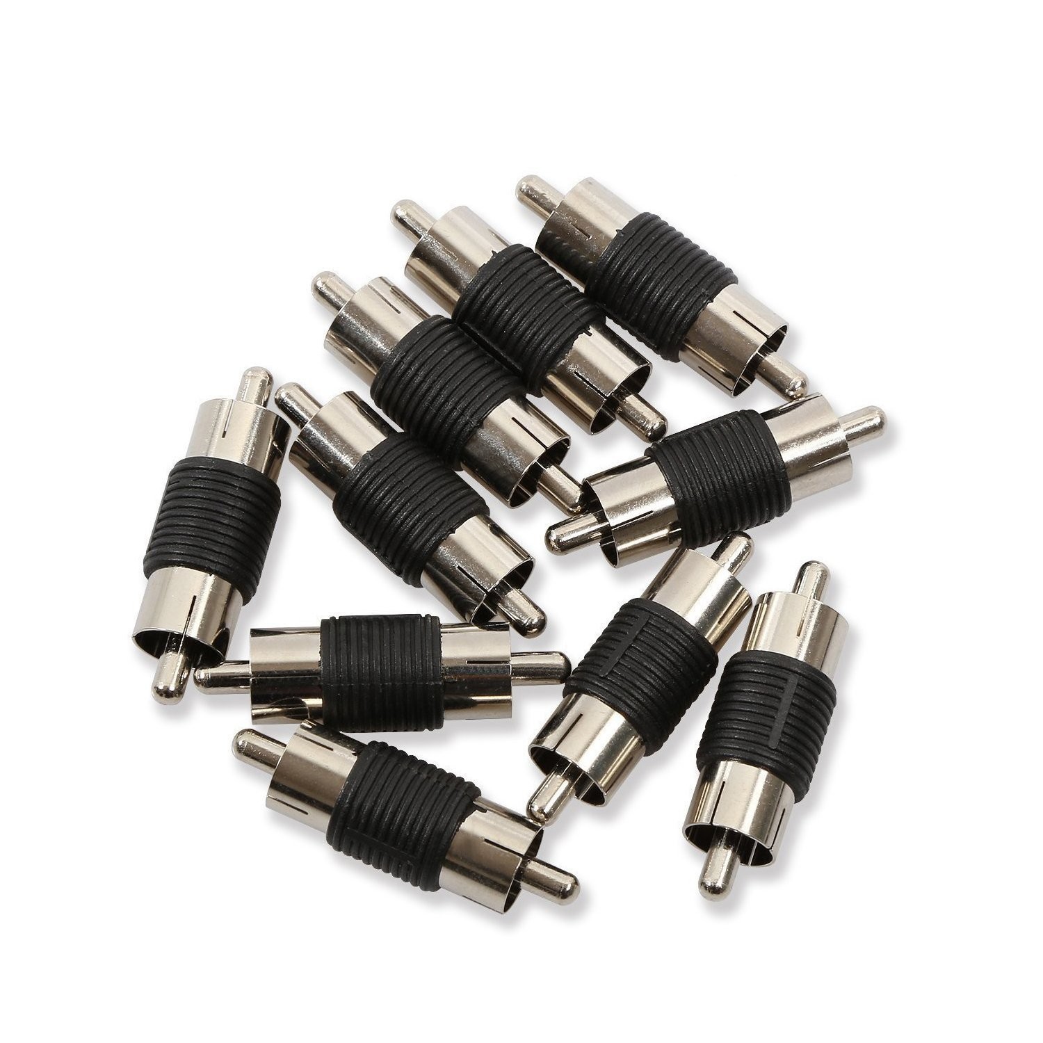 ELECTOP 10 Pack Audio Video Nickel RCA Male to 3.5 cm x 1 cm, Black