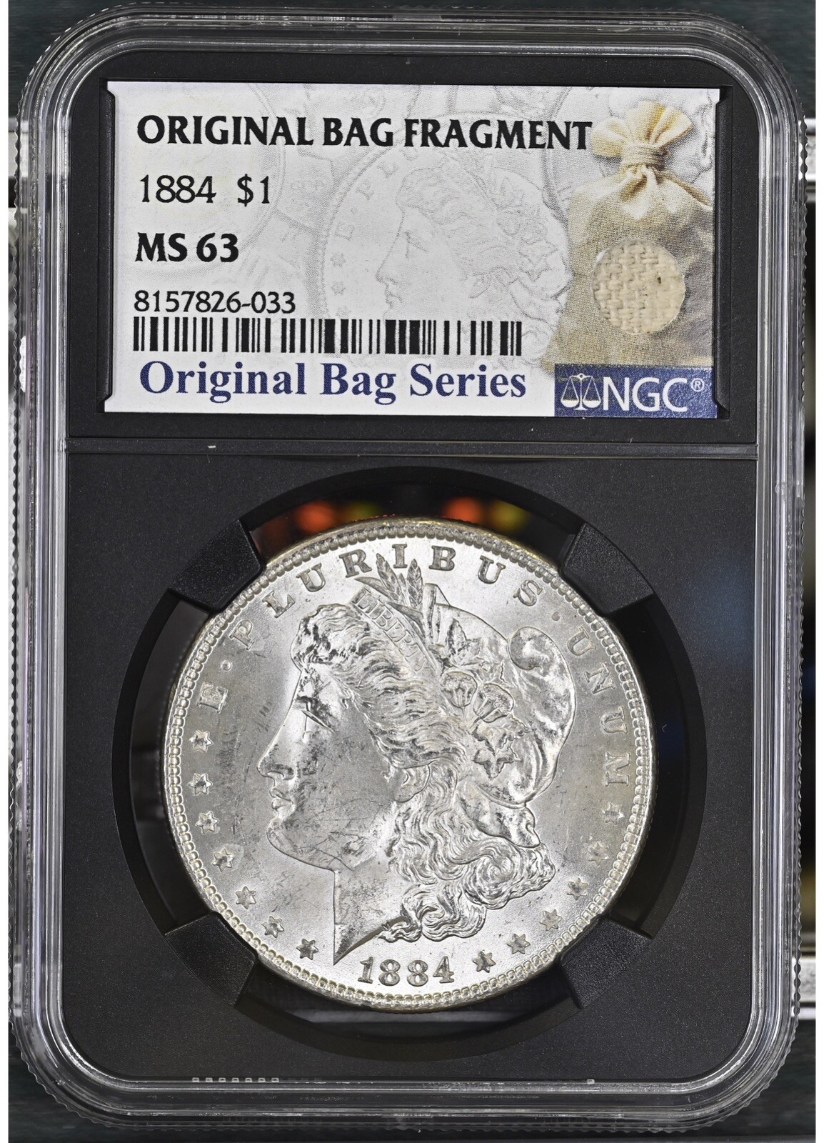 1884 $1 Morgan Silver Dollar -  NGC MS63 - Original Bag Fragment Series