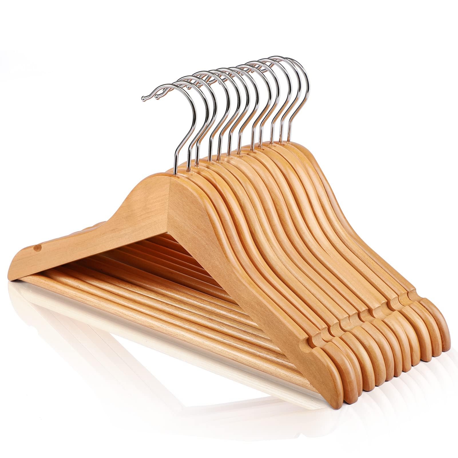 Wooden Baby Hangers for Closet 20 Pack Kids Wooden Hangers Baby Clothes Hange...