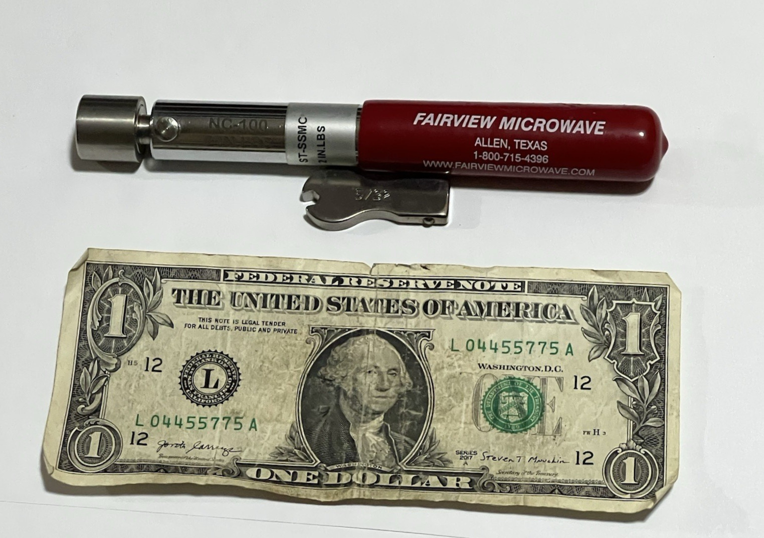 Fairview Seekonk Torque Wrench NC-100 Pre-Set 2 In/Lbs Click Type 5/32 Bit USA