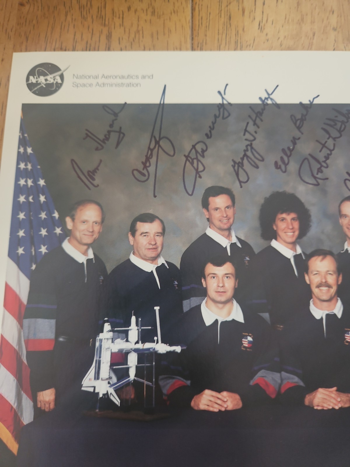 NASA STS-71 Partially Signed Crew Photo