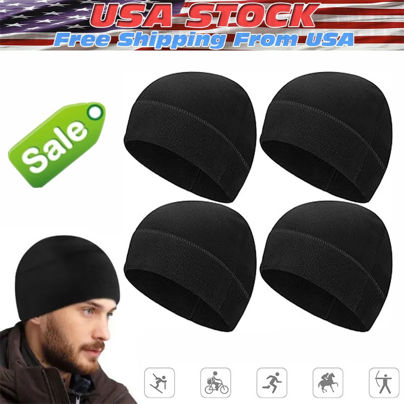 4 Pcs Cotton Skull Caps for Men Women Breathable Beanie Thin Sleep Hat