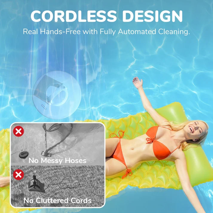 Seauto Cordless Pool Cleaner Robot –Automatic Pool Vacuum For Inground Pools