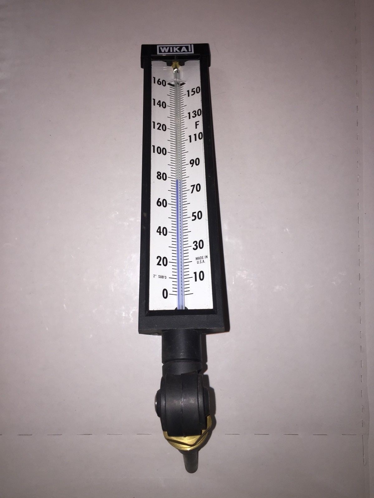 WIKA Adjustable Angle Thermometer 0-160F Blue Fluid 10"