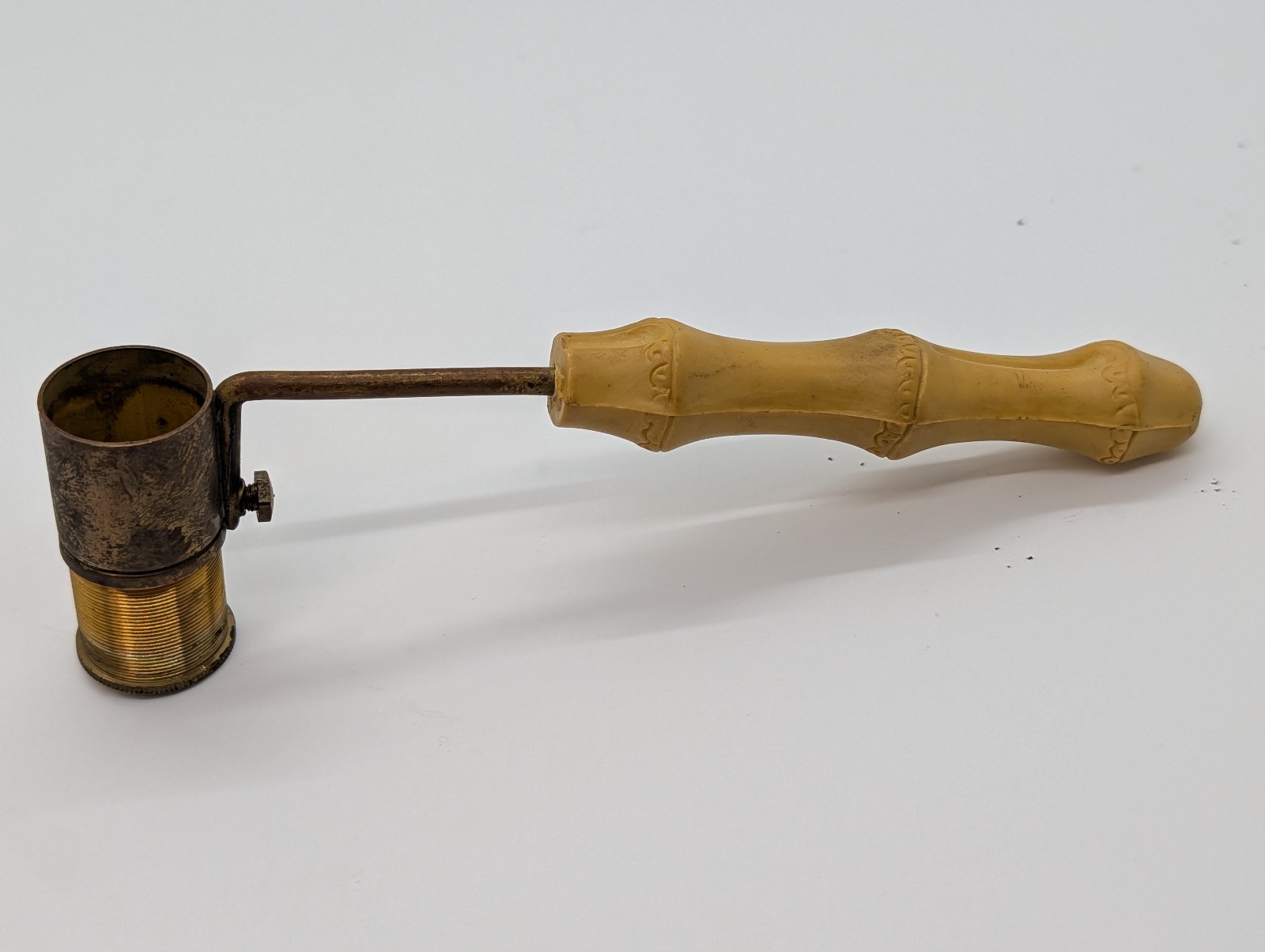 Vintage Faux Bone Handle Adjustable Powder Drams Measure / Shot