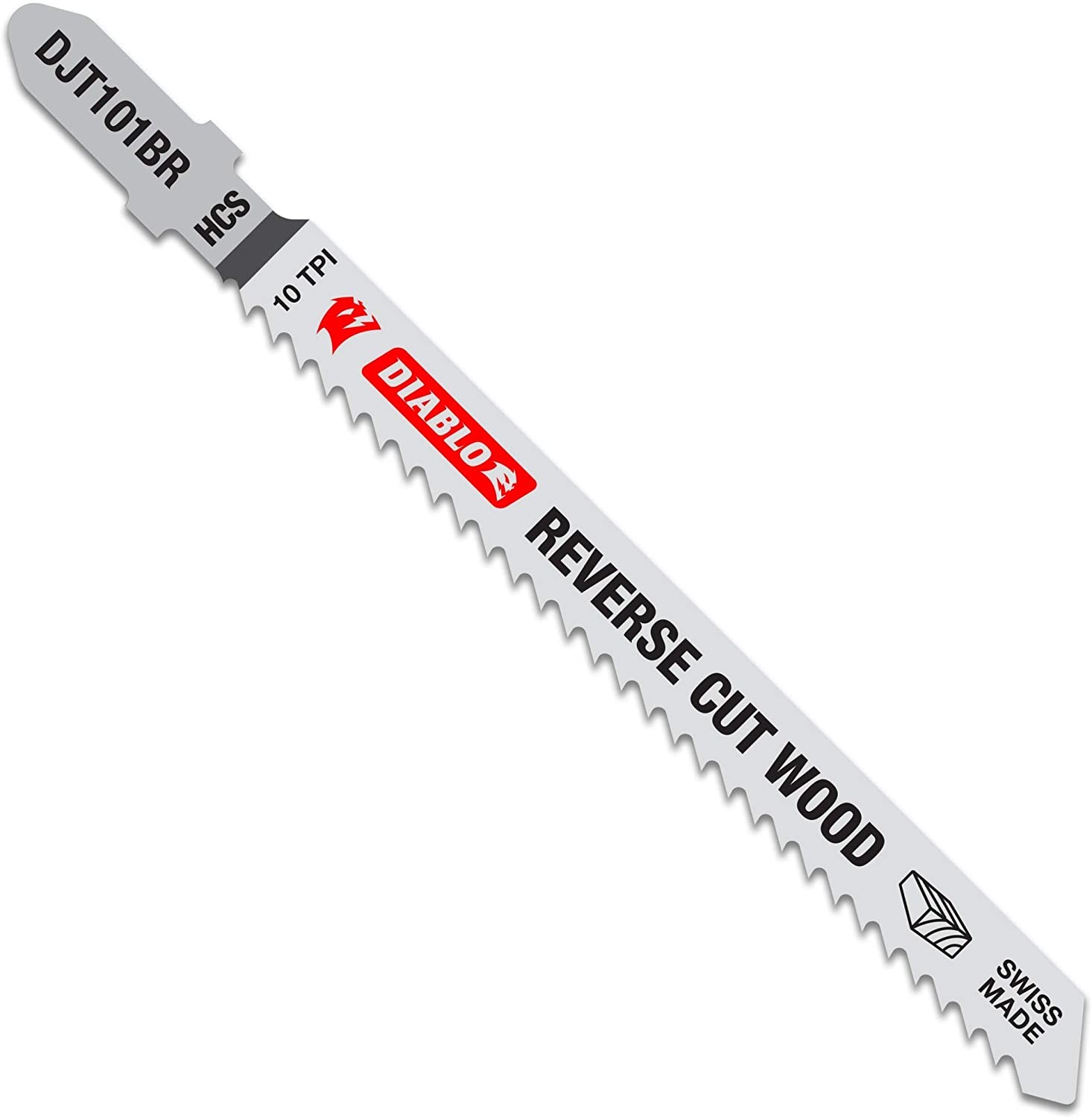 Diablo DJT101BR5 4" 10TPI High Carbon Steel Jig Saw Blades for Wood (5-Pack)