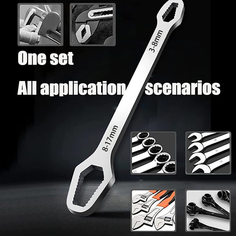 2Pcs double headed wrench set, 3-17mm multi specification nut wrench