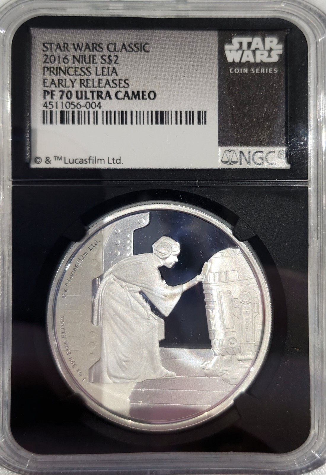 2016 $2 Niue Proof Star Wars Princess Leia 1 oz .999 Silver NGC PF70 UC Loc14