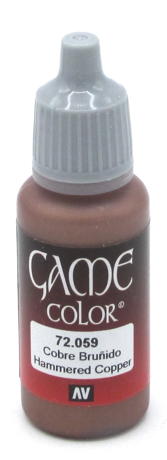 Vallejo 72.059 Hammered Copper (17ml Bottle) Game Color Acrylic Paint Metallic