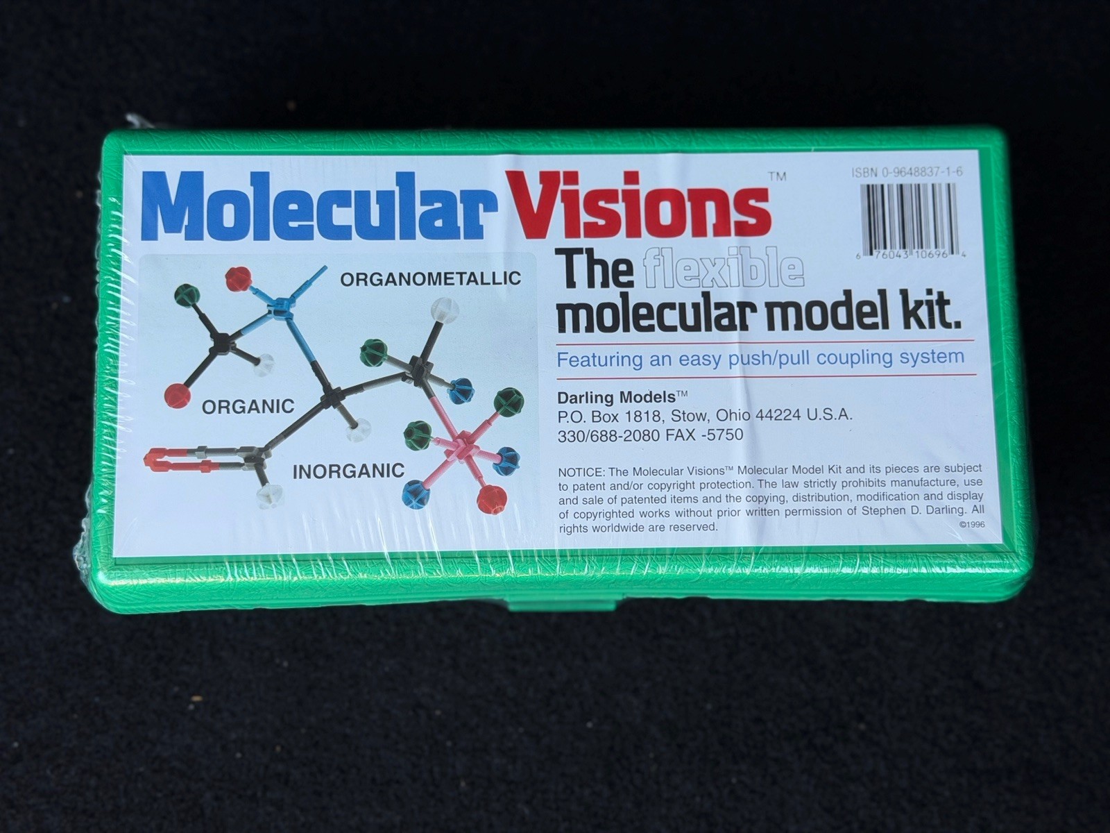 2001 Molecular Visions Molecular Model Kit Organic Inorganic Darling Models New