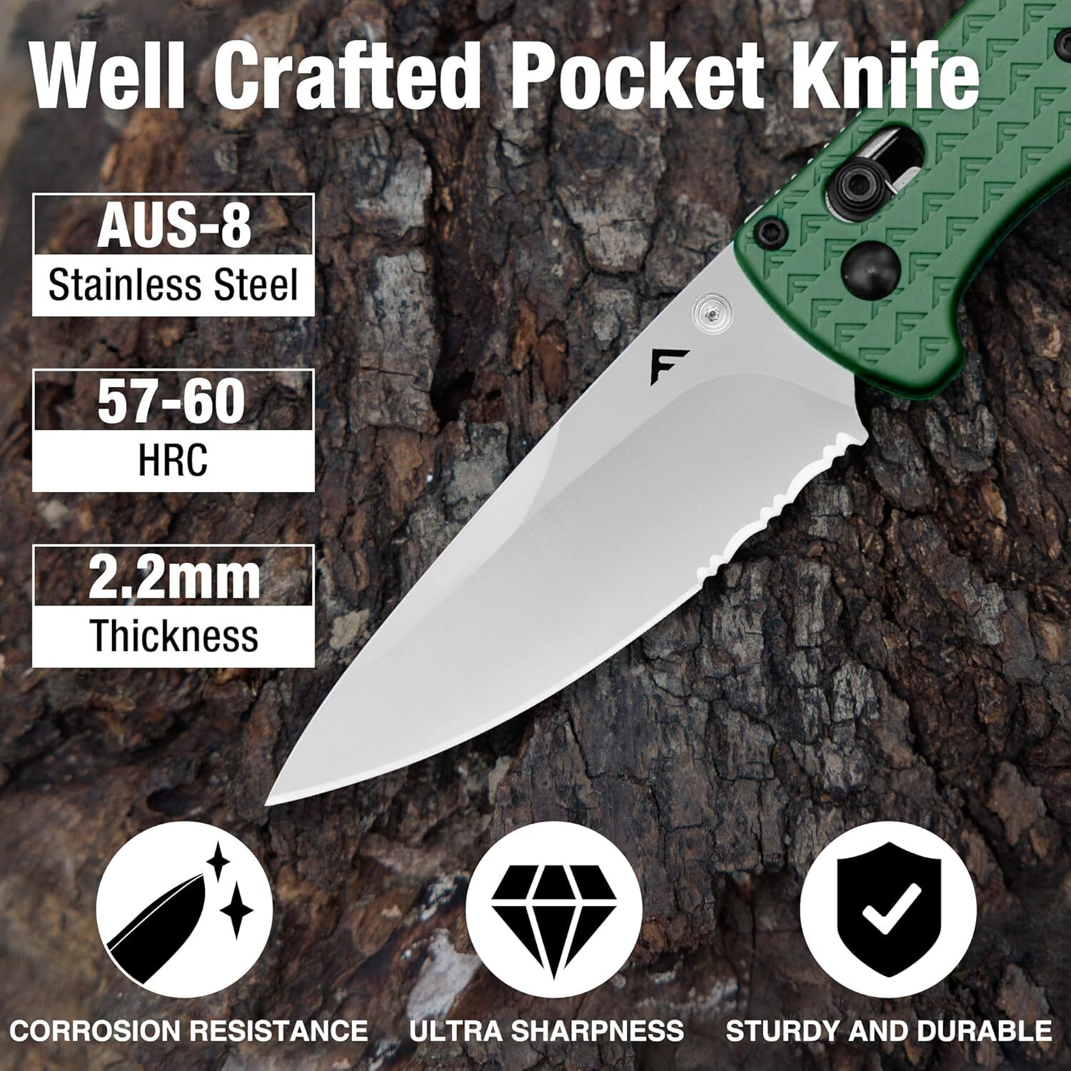 FLISSA 4.5" Folding Pocket Knife Multi-color Lightweight with Axis Lock