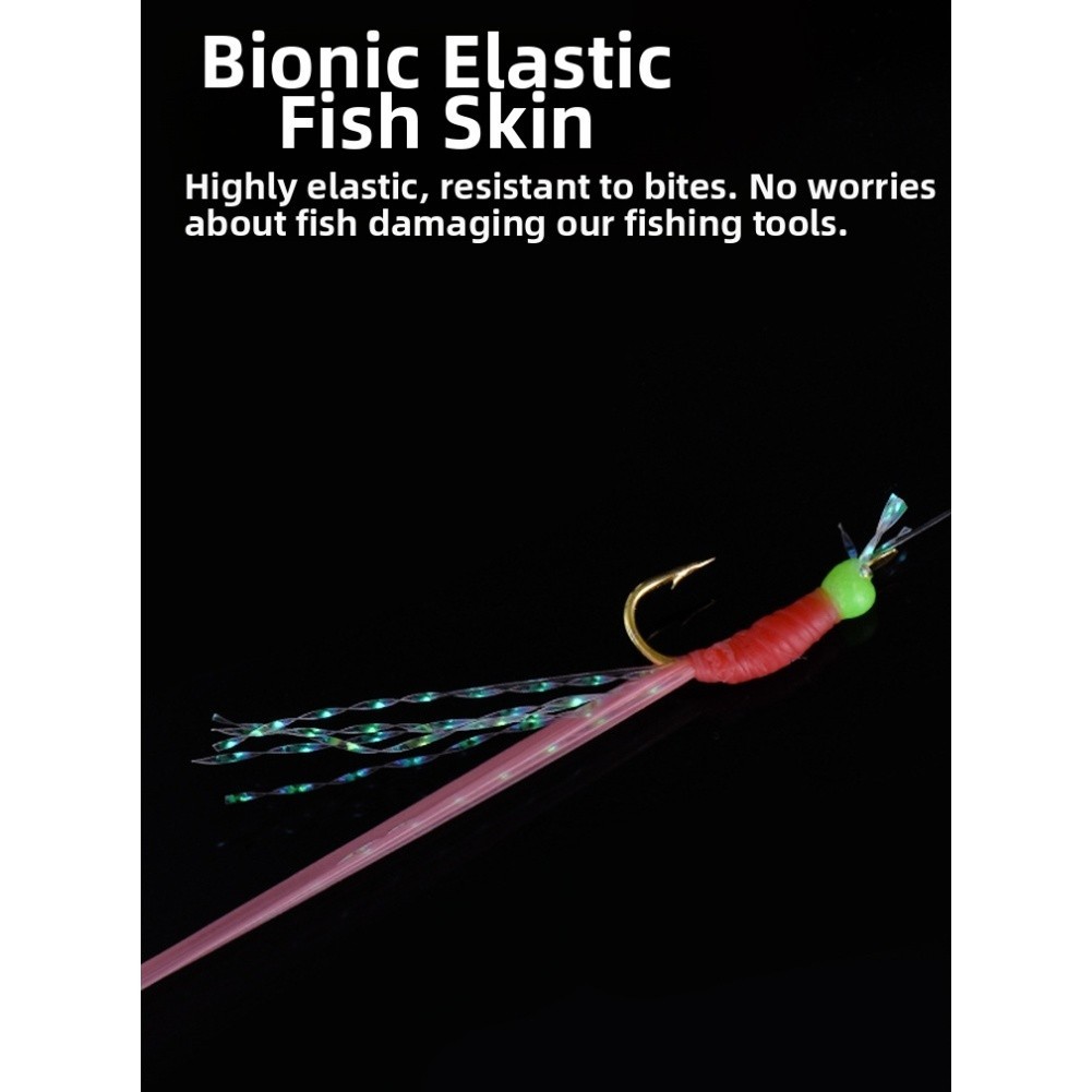 Fishing Rigs with Glow Beads and High Carbon Hooks for Various Skill Levels