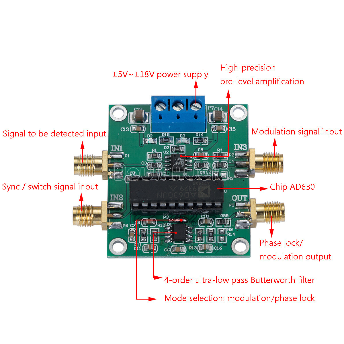 Lock-in Amplifier LIA AD630 Module Minimum System Phase Sensitive Detection