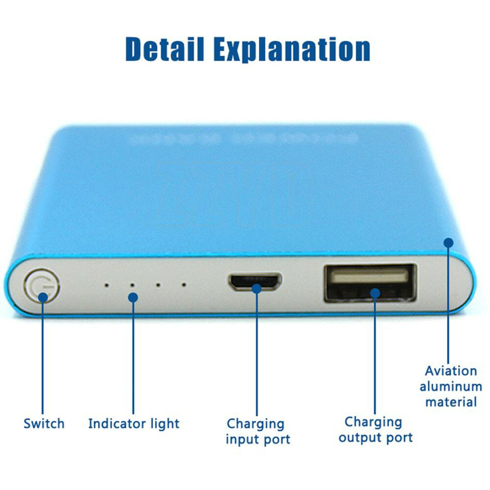 Black-Ultra-thin 10000mAh Portable External Battery Charging Power Bank
