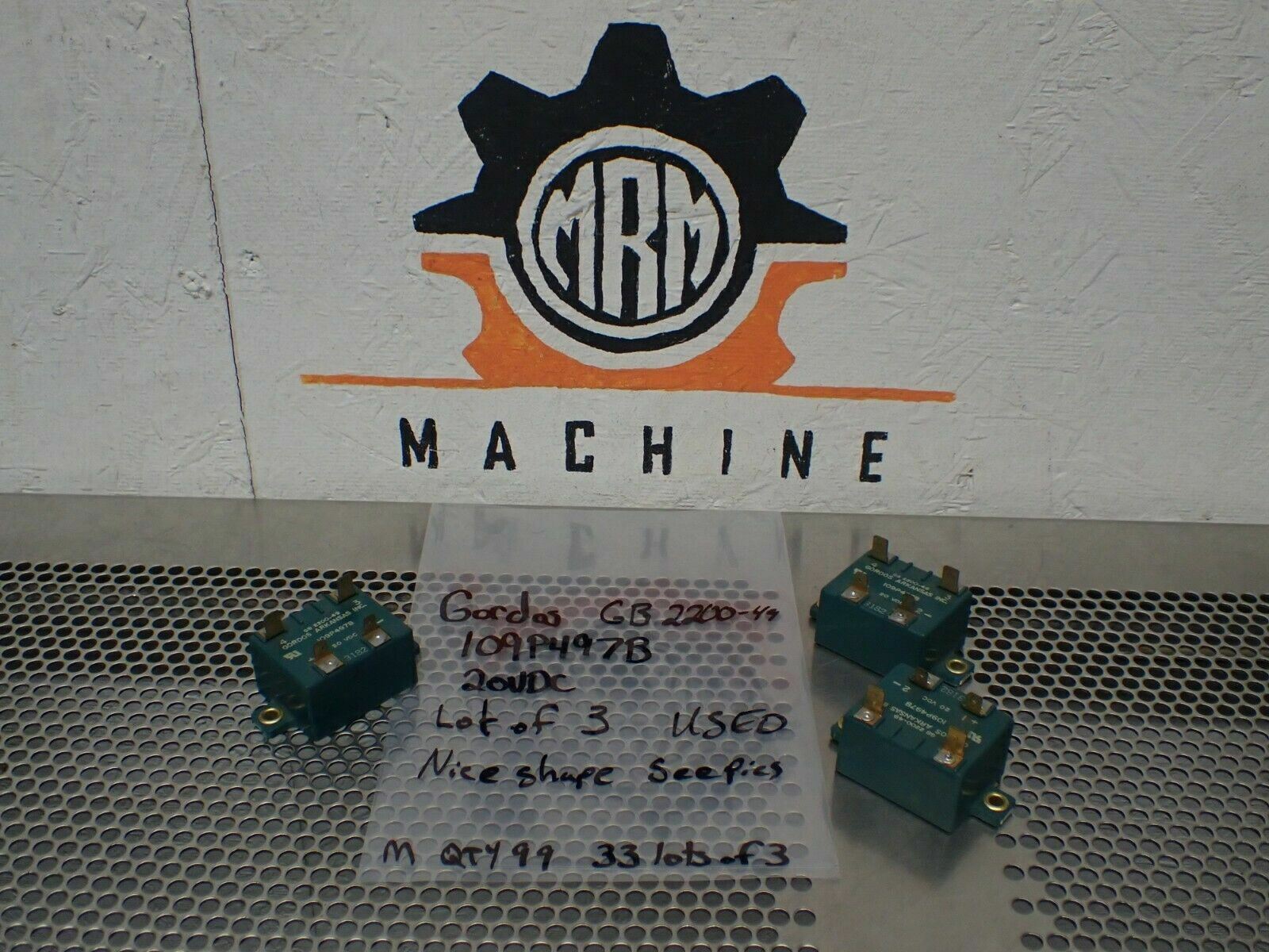 Gordos GB 2200-49 109P497B 20VDC Solid State Relays Used W/ Warranty (Lot of 3)