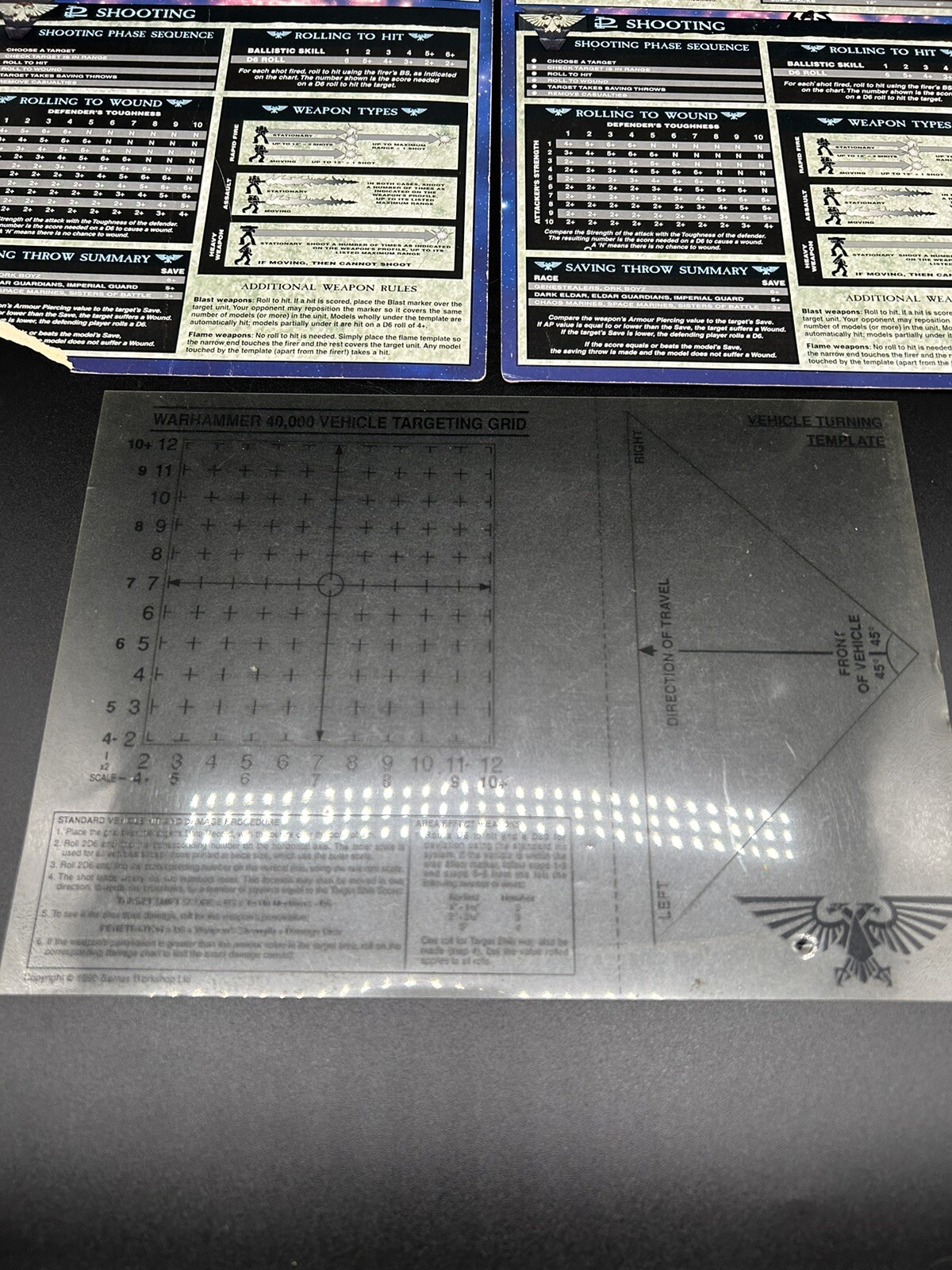 Games Workshop Warhammer 40,000 Quick Reference Card Supplement Lot