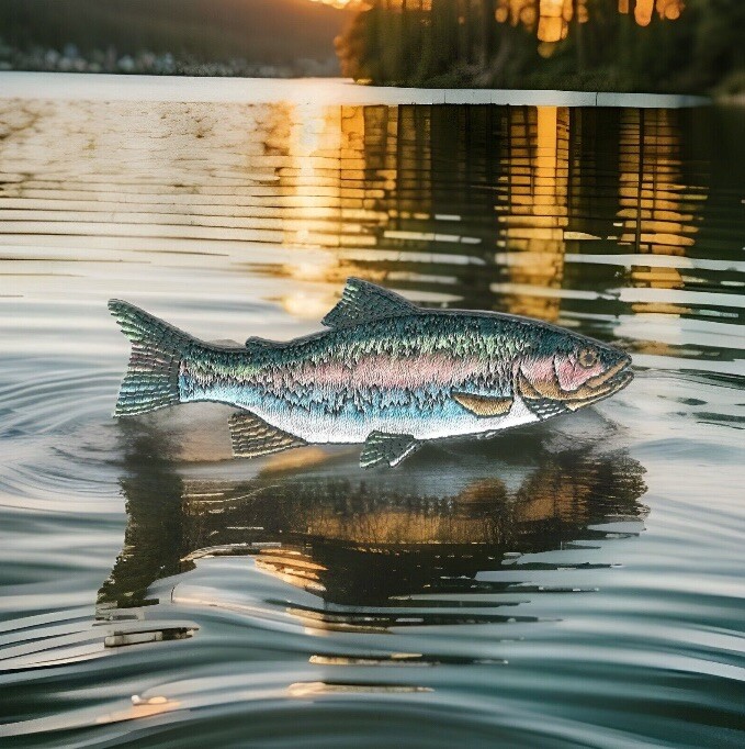 Realistic Rainbow Trout Game Sport Trophy Fish Embroidery Patch