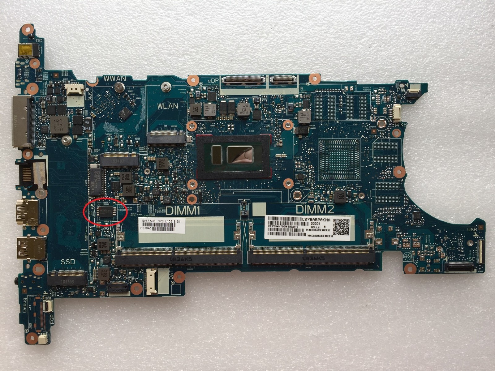 BIOS CHIP: HP HP ZBook 14u 15u G5 No password, Programmed